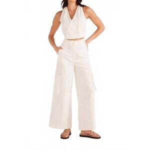 NEW MINKPINK lottie cargo pant in white